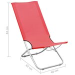 vidaXL Chaises de plage pliables 2 Pièces Rouge Tissu