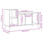 vidaXL Meuble TV Gris béton 100x35x55 cm Bois d'ingénierie