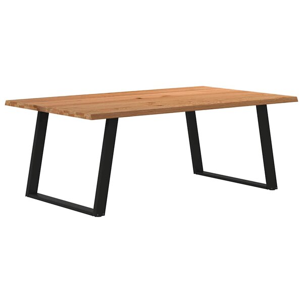 vidaXL Table à manger et bord naturel bois massif chêne rectangulaire
