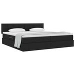 vidaXL Lit avec rangement et matelas avec matelas Noir 200 x 200 cm