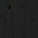 vidaXL Cadre de lit Bois de pin massif 135x190 cm Noir double