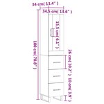 vidaXL Buffet haut Chêne fumé 34 5x34x180 cm Bois d'ingénierie