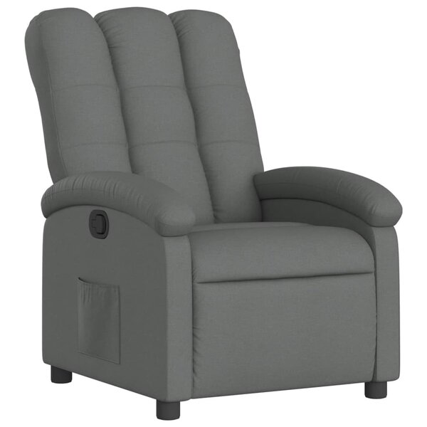 vidaXL Fauteuil inclinable en tissu gris foncé