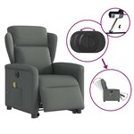 vidaXL Fauteuil inclinable de massage électrique Gris foncé Tissu