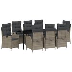 vidaXL Ensemble de salle à manger pour jardin 9 Pièces Gris polyrotin
