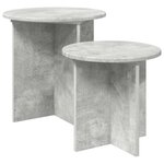 vidaXL Ensemble de tables d'appoint 2 Pièces Gris béton Bois d’ingénierie