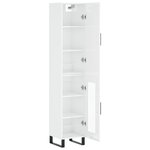 vidaXL Buffet haut Blanc brillant 34 5x34x180 cm Bois d'ingénierie