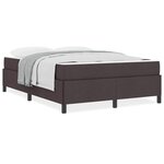 vidaXL Lit à ressorts Marron 140 x 200 cm Tissu  Bois Engineered