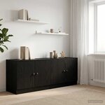 vidaXL Armoire de lit 2 Pièces Chêne noir 66 x 35 x 48 cm