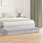vidaXL Tiroirs de lit avec tiroir Sonoma gris 135 x 36.5 x 16.5 cm