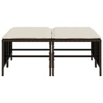 vidaXL Tabourets de jardin avec coussins lot de 4 marron poly rotin