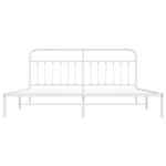 vidaXL Cadre de lit métal avec tête de lit blanc 200x200 cm