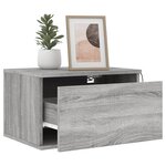 vidaXL Tables de chevet murales avec lumières LED 2 Pièces sonoma gris