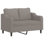 vidaXL Canapé 2 places avec oreillers décoratifs taupe 120 cm tissu