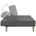 vidaXL Canapé-lit à 2 places gris clair tissu