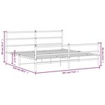 vidaXL Cadre de lit métal sans matelas avec pied de lit noir 183x213cm