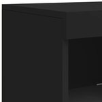 vidaXL Buffets avec lumières LED 3 Pièces noir bois d'ingénierie