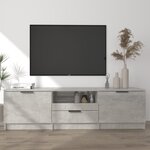 vidaXL Meuble TV Gris béton 140x35x40 cm Bois d'ingénierie