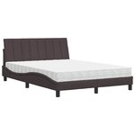 vidaXL Lit avec matelas marron foncé 140x200 cm tissu