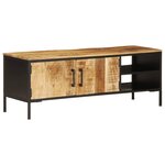 vidaXL Meuble TV 110x35x40 cm bois massif de manguier brut