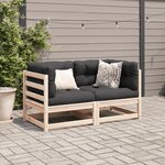 vidaXL Salon de jardin 2 Pièces avec coussins bois de pin massif