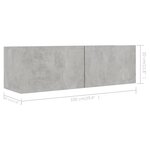 vidaXL Ensemble de meubles TV 4 Pièces Gris béton Bois d'ingénierie