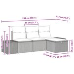 vidaXL Ensemble de Canapé de Jardin 4 Pièces avec Coussins Noir Poly Rattan