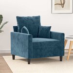 vidaXL Fauteuil Bleu 60 cm Velours
