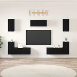 vidaXL Ensemble meuble TV 7 Pièces Chêne noir Bois d'ingénierie