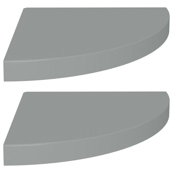vidaXL Étagères d'angle flottantes 2 Pièces gris 35x35x3 8 cm MDF