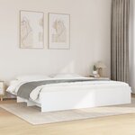 vidaXL Cadre de lit blanc 200x200 cm bois d'ingénierie