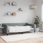 vidaXL Lit de jour gris clair 100x190 cm tissu