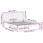 vidaXL Cadre de lit avec tête de lit Blanc 150 x 200 cm Pin massif