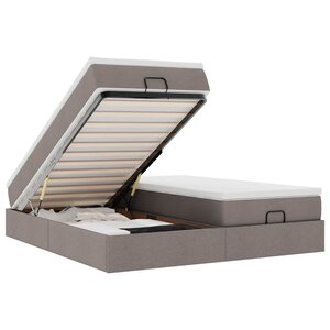VidaXL Cadre de lit ottoman avec matelas taupe 180x200 cm tissu