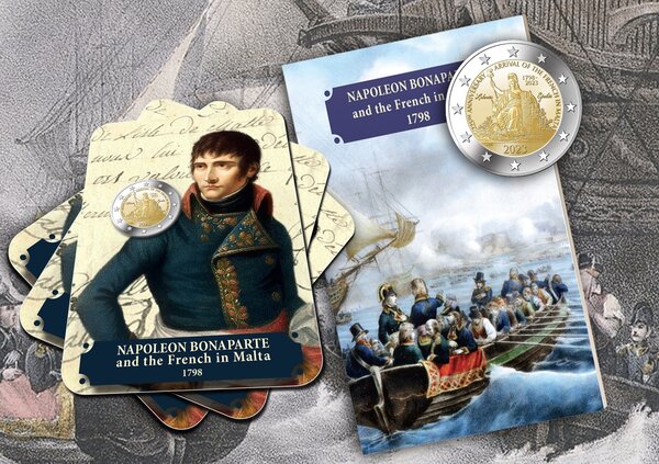 Pièce de monnaie 2 euro commémorative Malte 2023 BU – Arrivée des français à Malte