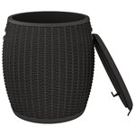 vidaXL Boîte de rangement de jardin 4 en 1 noir polypropylène