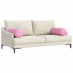 vidaXL Coussins d'accent 2 Pièces Rose Ø 25 x 70 cm tissu