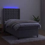 vidaXL Sommier à lattes de lit matelas LED Gris clair 80x200cm Velours