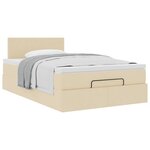 vidaXL Cadre de lit ottoman avec matelas crème 120x200cm tissu