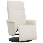 vidaXL Fauteuil inclinable avec repose-pieds crème similicuir
