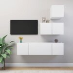 vidaXL Ensemble de meubles TV 4 Pièces Blanc Bois d'ingénierie
