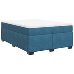 vidaXL Sommier à lattes de lit et matelas Bleu foncé 140x200cm Velours