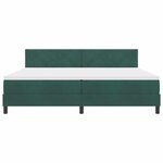 vidaXL Lit à ressorts avec matelas Vert foncé 200 x 200 cm tissu