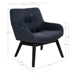 Chaise de salon en tissu gris foncé avec pieds noirs