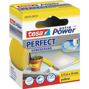 Ruban adhésif toilé réparation fixation tesa power effect 2 75m x 38mm jaune