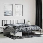 vidaXL Cadre de lit métal sans matelas avec tête de lit noir 200x200cm