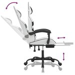 vidaXL Chaise de jeu avec repose-pied Blanc et noir Similicuir