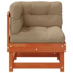 vidaXL 2 Pièce Canapé d'angle de jardin Pin massif Brun Ciré