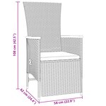 vidaXL Set de salle à manger de jardin de 5 pièces avec coussins Gris Rotin synthétique