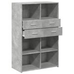 vidaXL Buffet haut gris béton 80x42 5x124 cm bois d'ingénierie